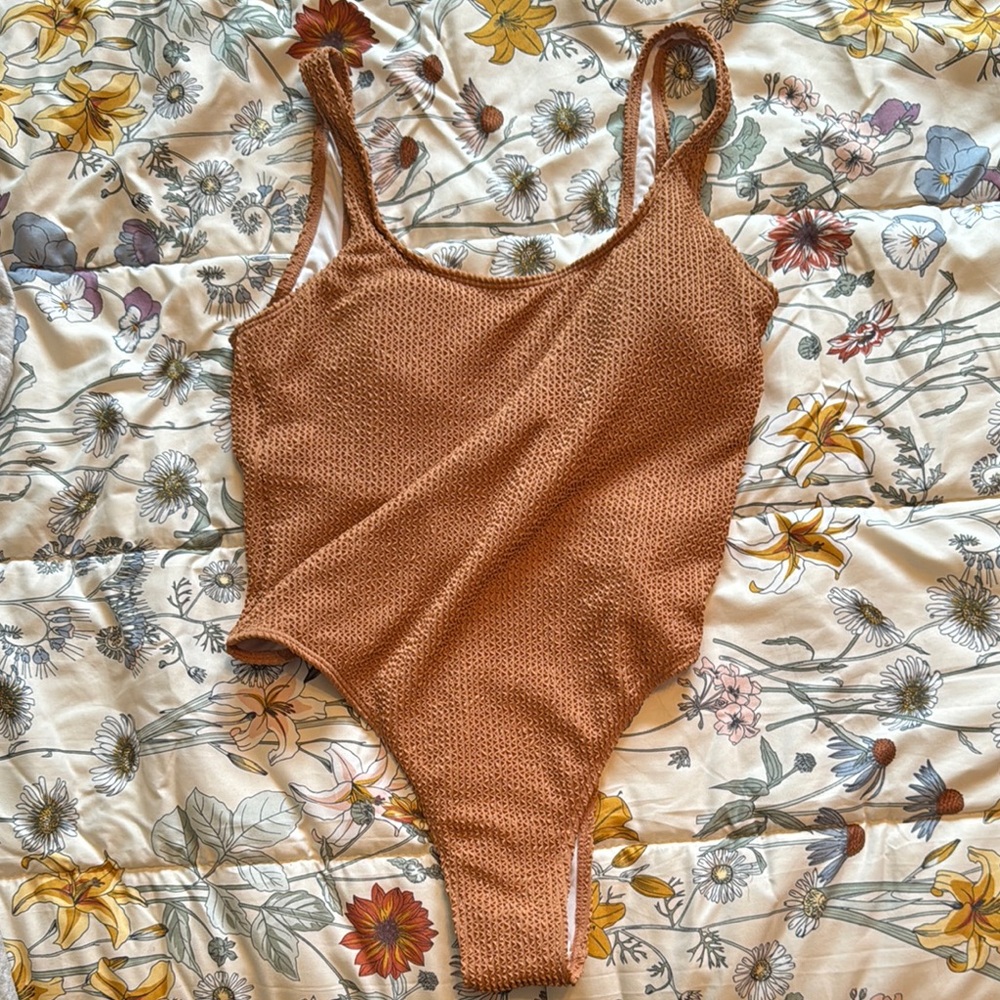 Tan One Piece Swimsuit